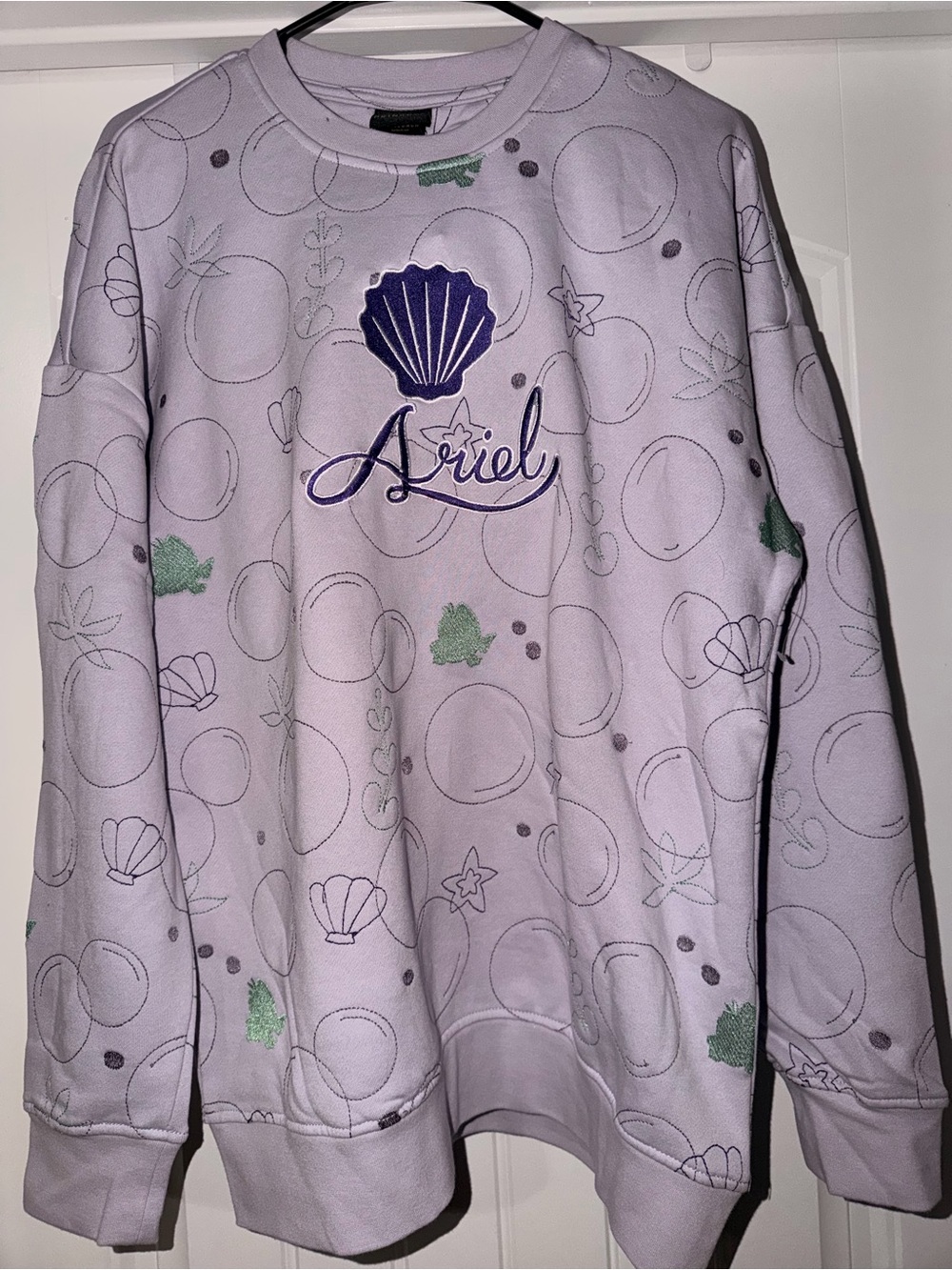 NWT Disney Ariel Lavender Purple Green Graphic Sweatshirt